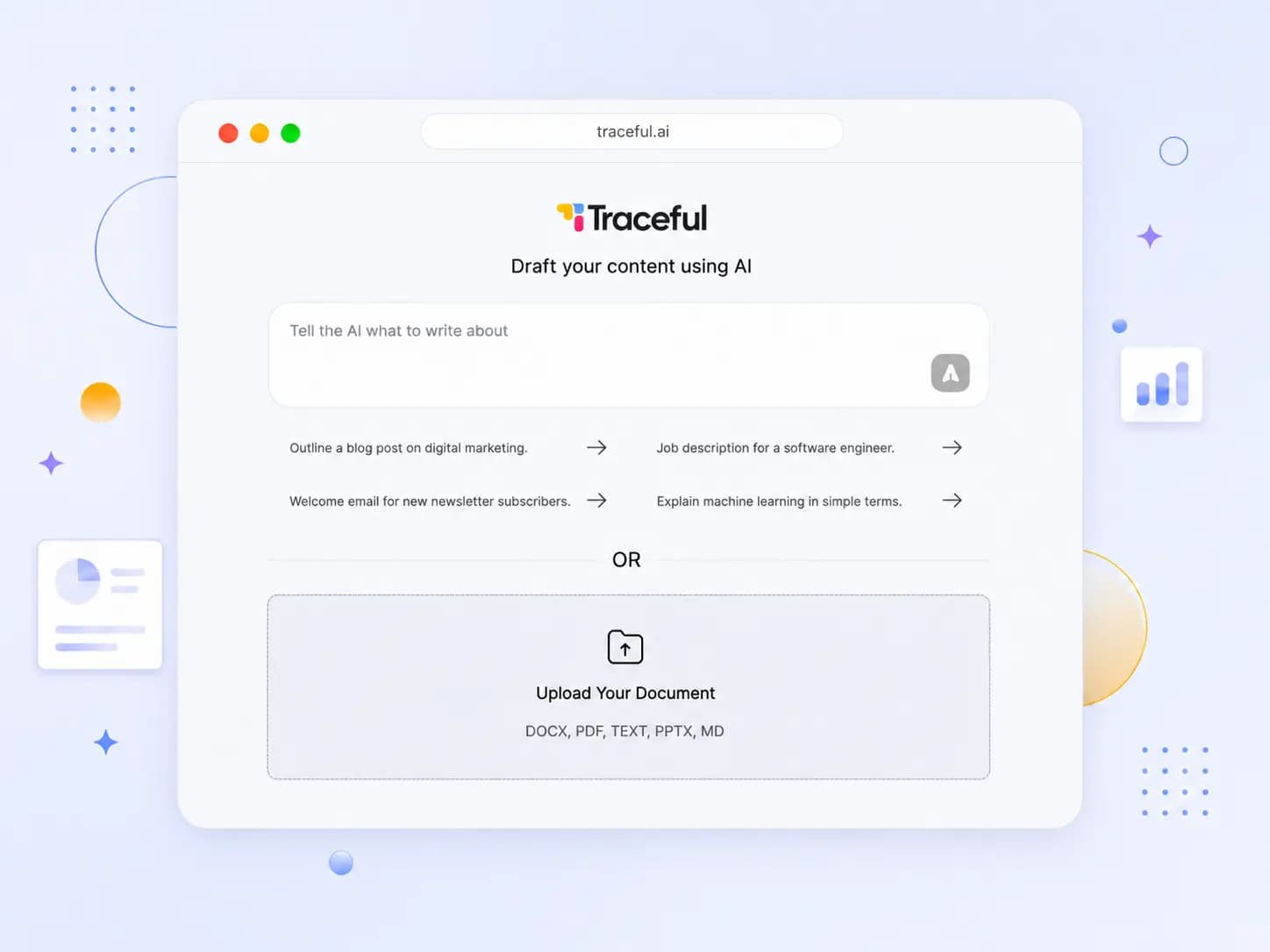 Input your ideas into Traceful